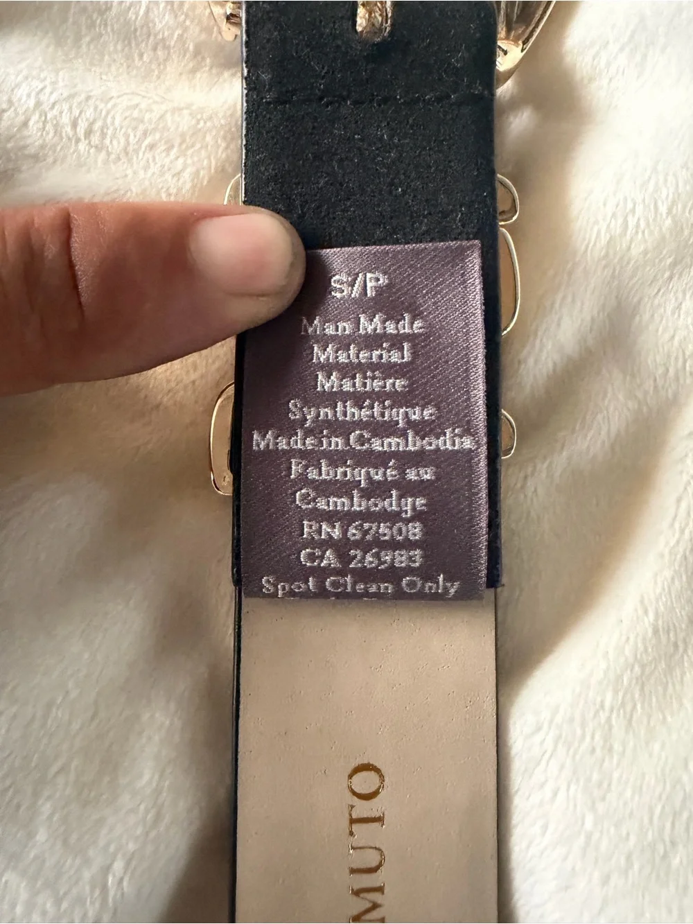 Vince Camuto Black Belt with Gold Buckle
